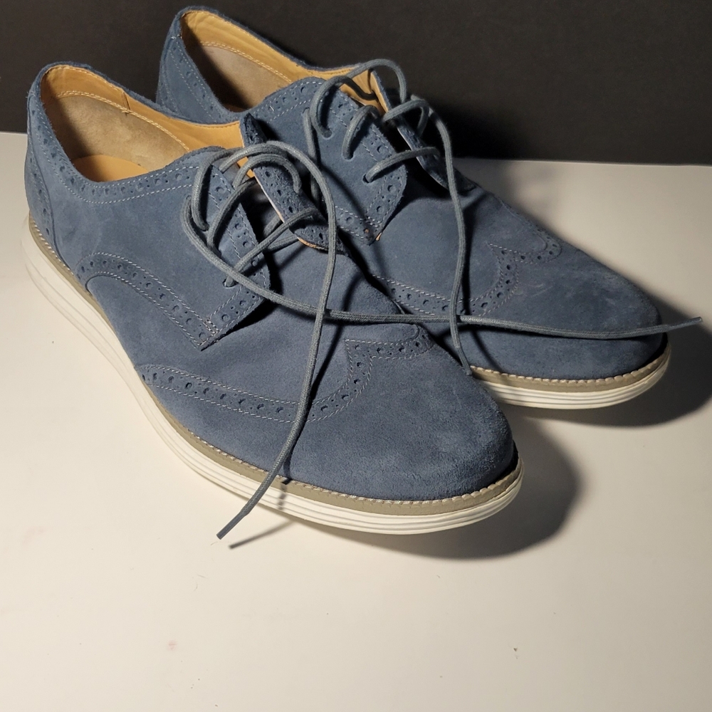 Cole Haan Suede Dress Shoes -Blue - Lunargrand 13M Waterproof